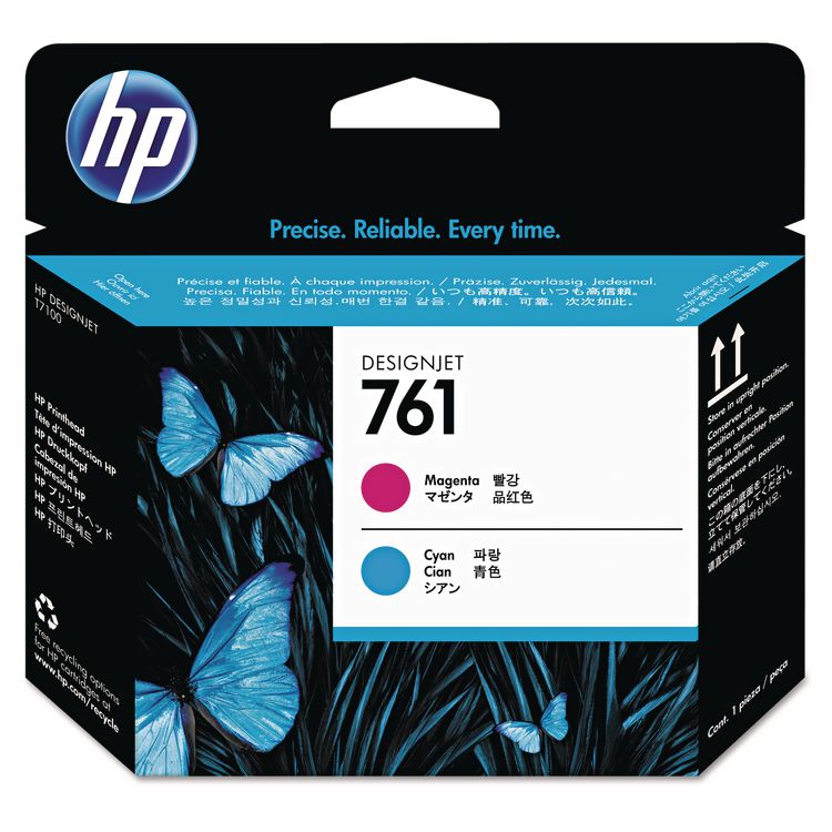 HP 761 (CH646ACT), Cyan/Magenta Printhead, 24/Carton