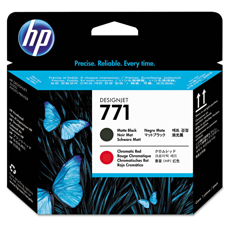HP 771 (CE017ACT) Chromatic Red/Matte Black Printhead, 24/Carton