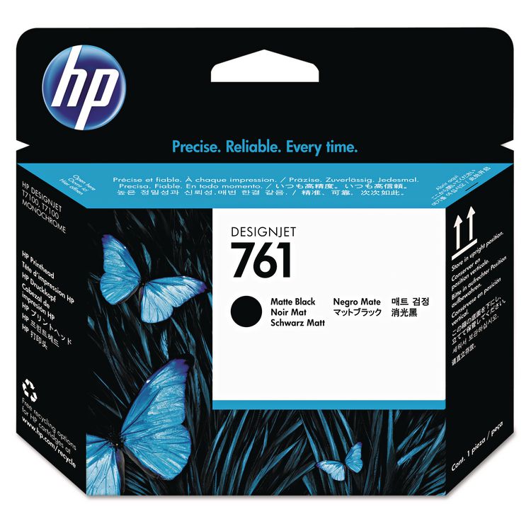 HP 761 (CH648ACT) Matte Black Printhead, 24/Carton