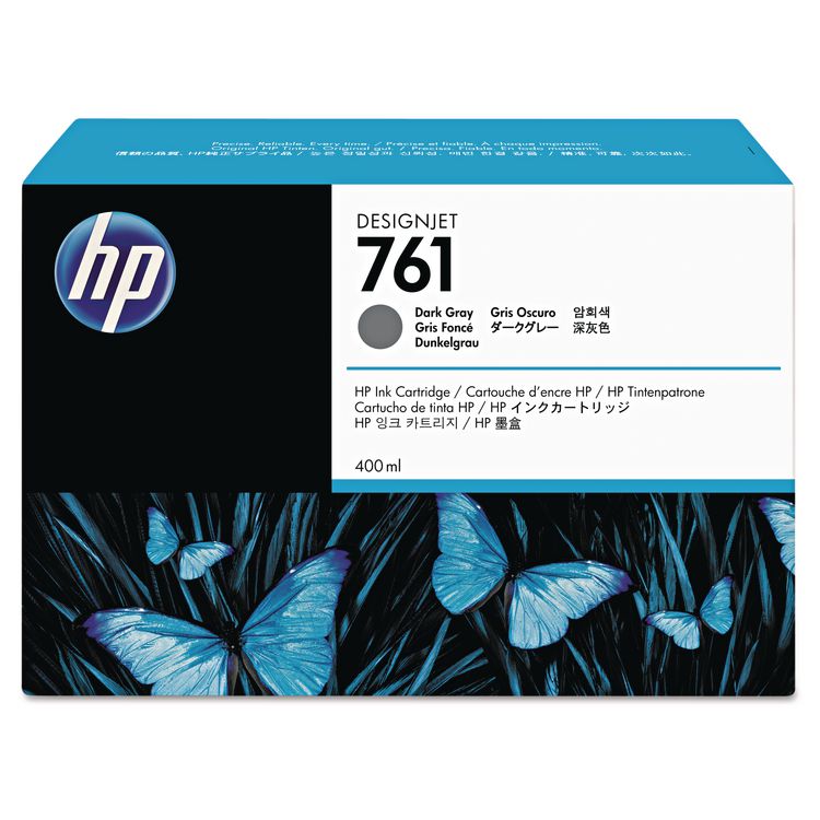 HP 761, (CM996A) Dark Gray Original Ink Cartridge, 10/Carton