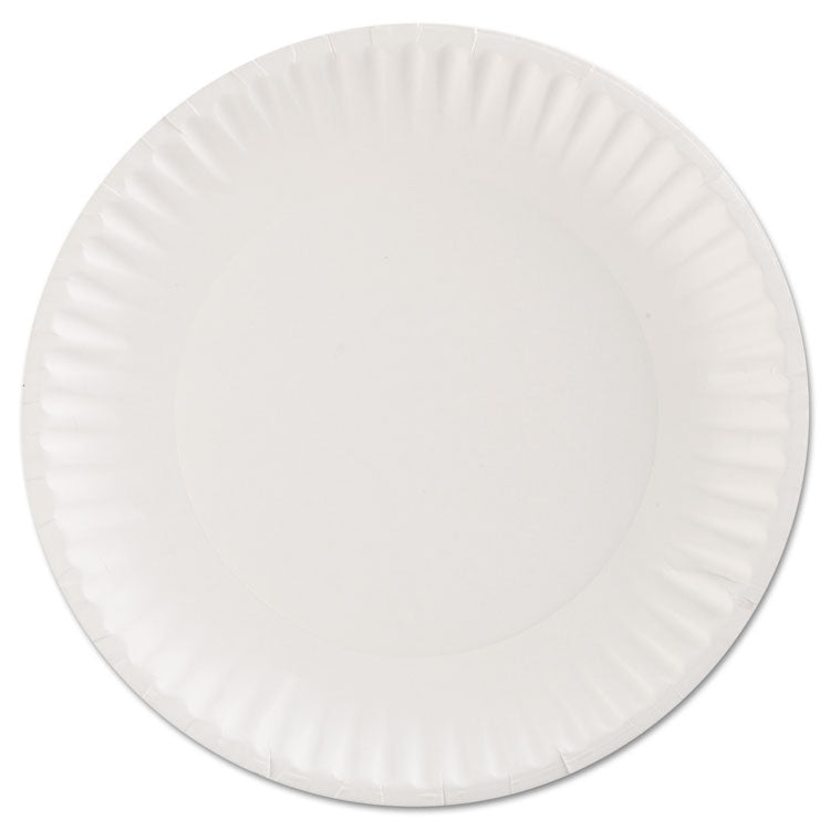 Paper Plates, 9" Dia, White, 100/pack, 12 Packs/carton