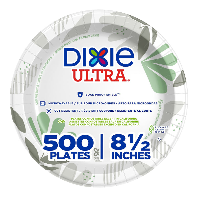 Dixie Ultra Pathways 8.5" Paper Plates, Multicolored, 500/Carton (SXP9PATH)
