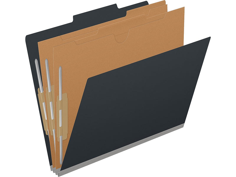 Medical Arts Press Pressboard Classification Folder, 2-Dividers, 2" Expansion, Letter Size, Black, 10/Box (DV-T42-26-3BLK-PKT)