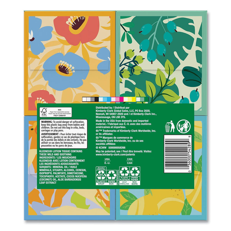 Kleenex Soothing Lotion Facial Tissue, 3-Ply, 60 Tissues/Box, 4 Boxes/Pack, 8 Packs/Carton (54289)