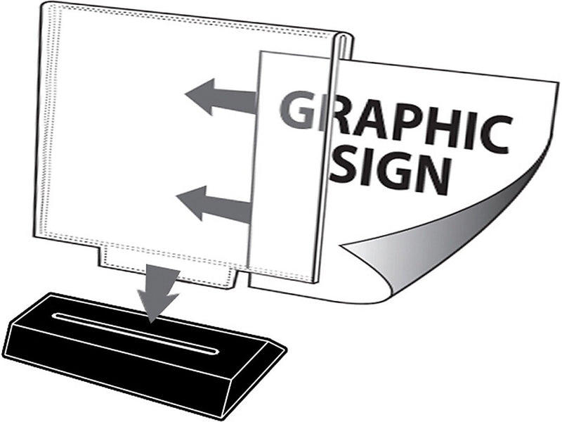 Azar Sign Holder, 17" x 12.125", Horizontal, Freestanding, Clear, Acrylic, 2/Pack (108808)