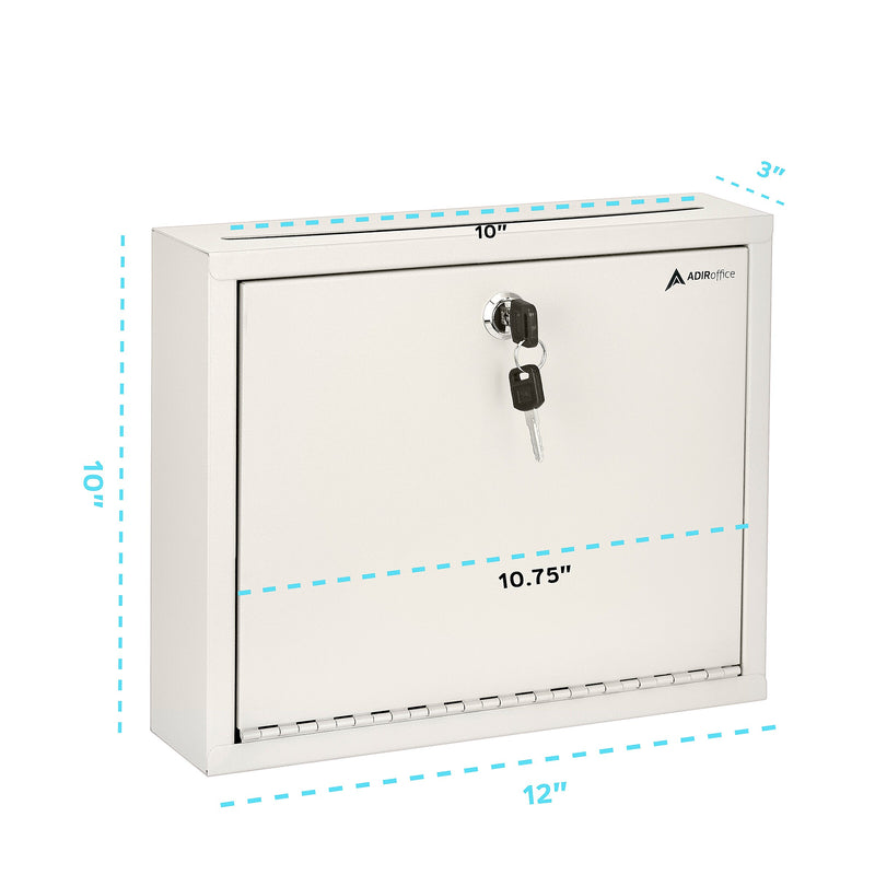 AdirOffice Steel Multipurpose Drop Box Interoffice Mailbox, Large, White (631-03-WHI-PKG)