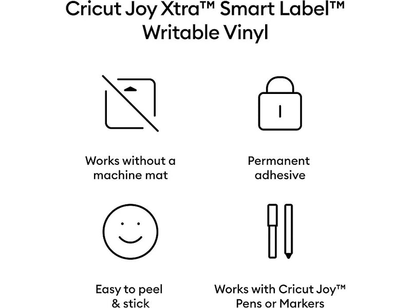 Cricut Joy Xtra Smart Label Die Cutting Permanent Writable Vinyl, White, 3 Sheets/Pack (2010336)