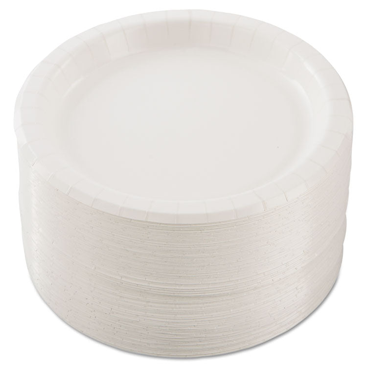 Bare Eco-Forward Clay-Coated Paper Dinnerware, ProPlanet Seal, Plate, 8.5" dia, White, 125/Pack, 4 Packs/Carton