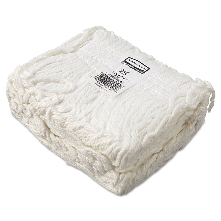 Economy Cut-End Rayon Mop Head, 24oz, 1" Band, White, 12/carton