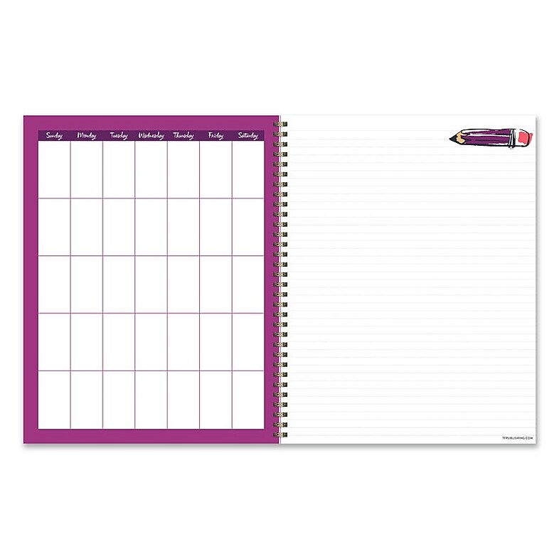 TF Publishing Pencils 9" x 11" Undated Teacher Planner, Paperboard Cover, Multicolored (99-9603)