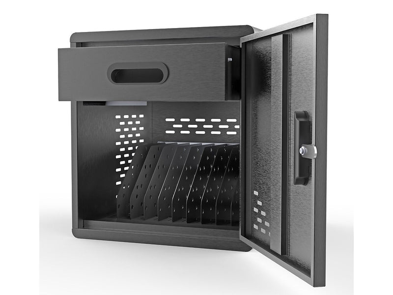 Luxor Lockable 20-Unit Modular Charging Cart, Black Steel (LLMC20SP)
