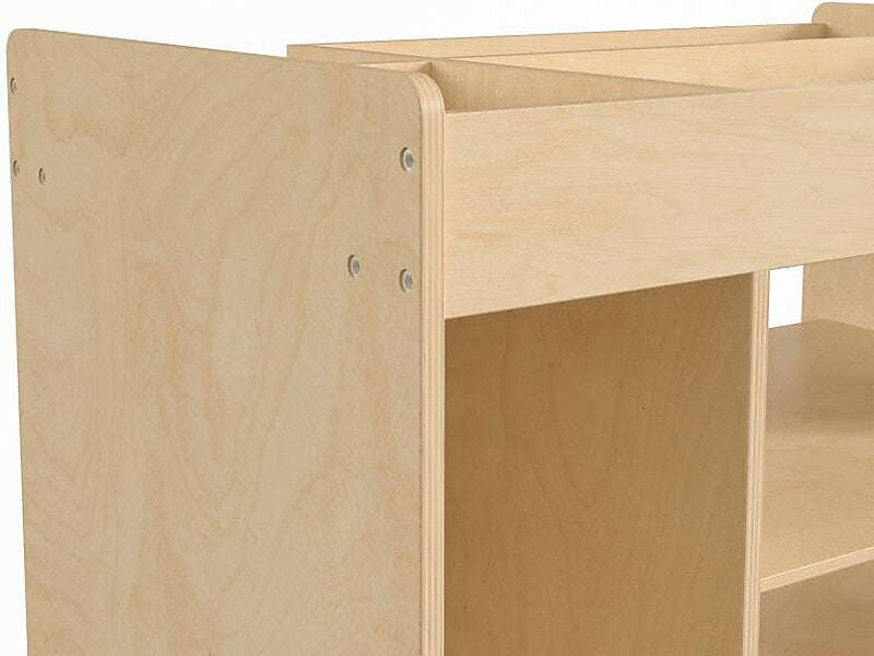 Flash Furniture Bright Beginnings Mobile 8-Section Storage Cart, 31.5"H x 33"W x 23"D, Natural Birch Plywood (MK-ME14504-GG)