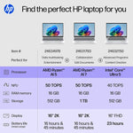 HP OmniBook 5 16" 2K Laptop, Copilot+ PC, AMD Ryzen AI 7 350, 16GB RAM, 1TB SSD, +16.75 Hour Battery, Windows 11 Home