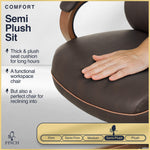 Finch NEO TWO Ergonomic Vegan Leather/Wood Swivel Executive Chair, Brown (52373-BRN)