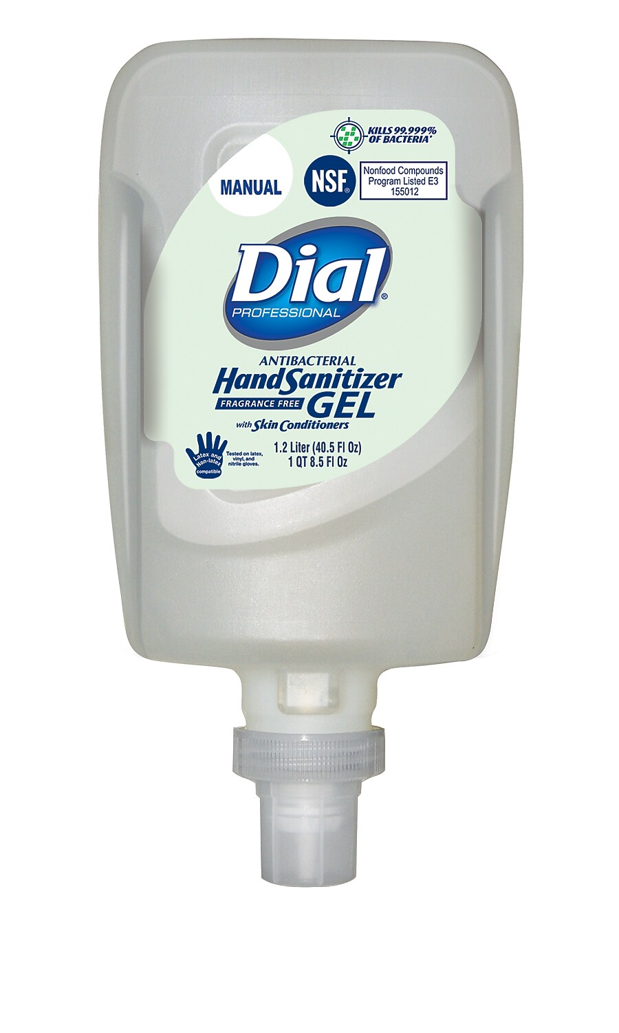 Dial Professional FIT Antibacterial Gel Hand Sanitizer, Refill, 40.5 Fl. Oz., 3/Carton (DIA16706)