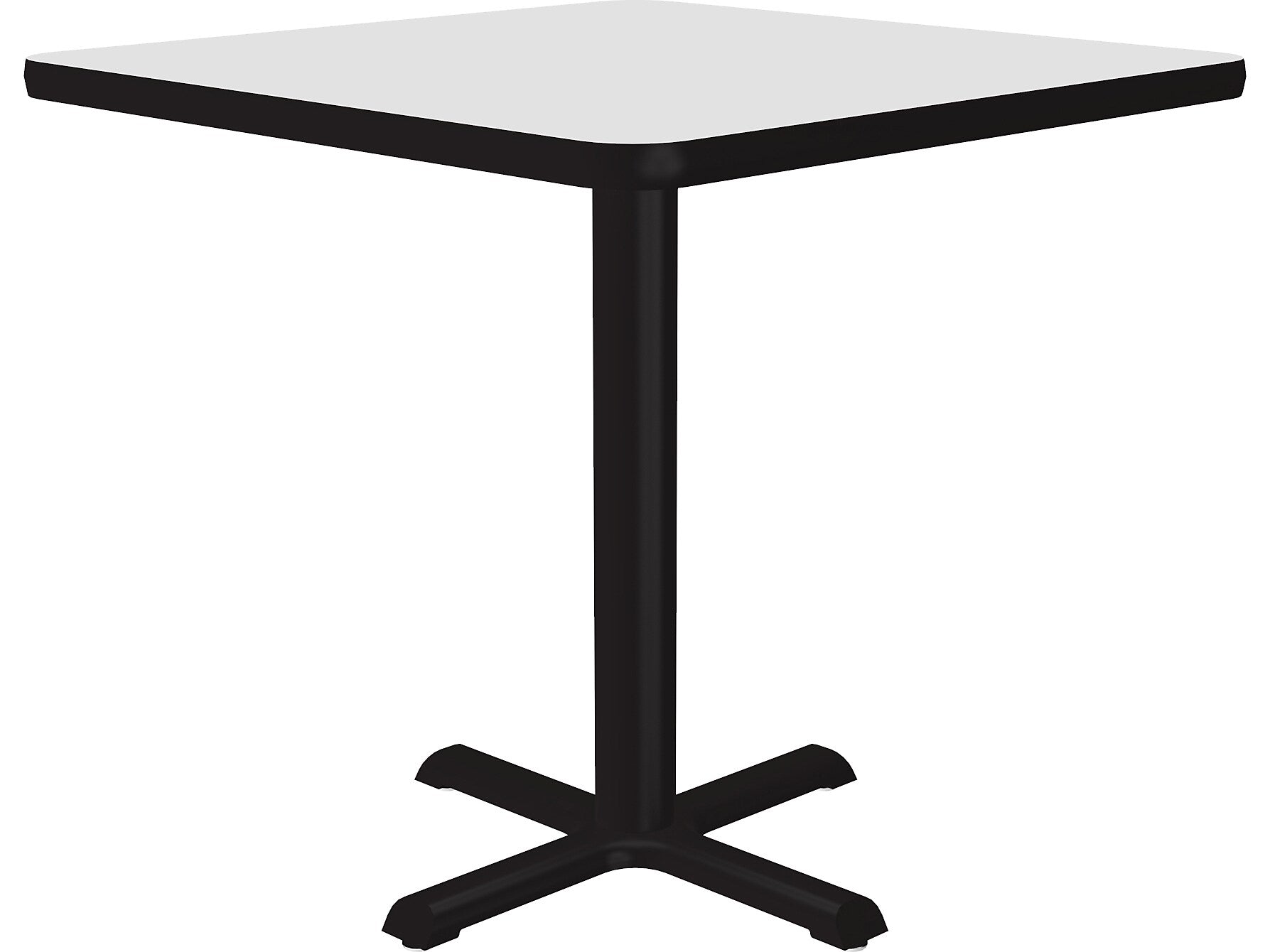 Correll Square-Shaped Dry-Erase Markerboard Cafe Table, 24" x 24", Frosty White/Black (BXT24DES-80)
