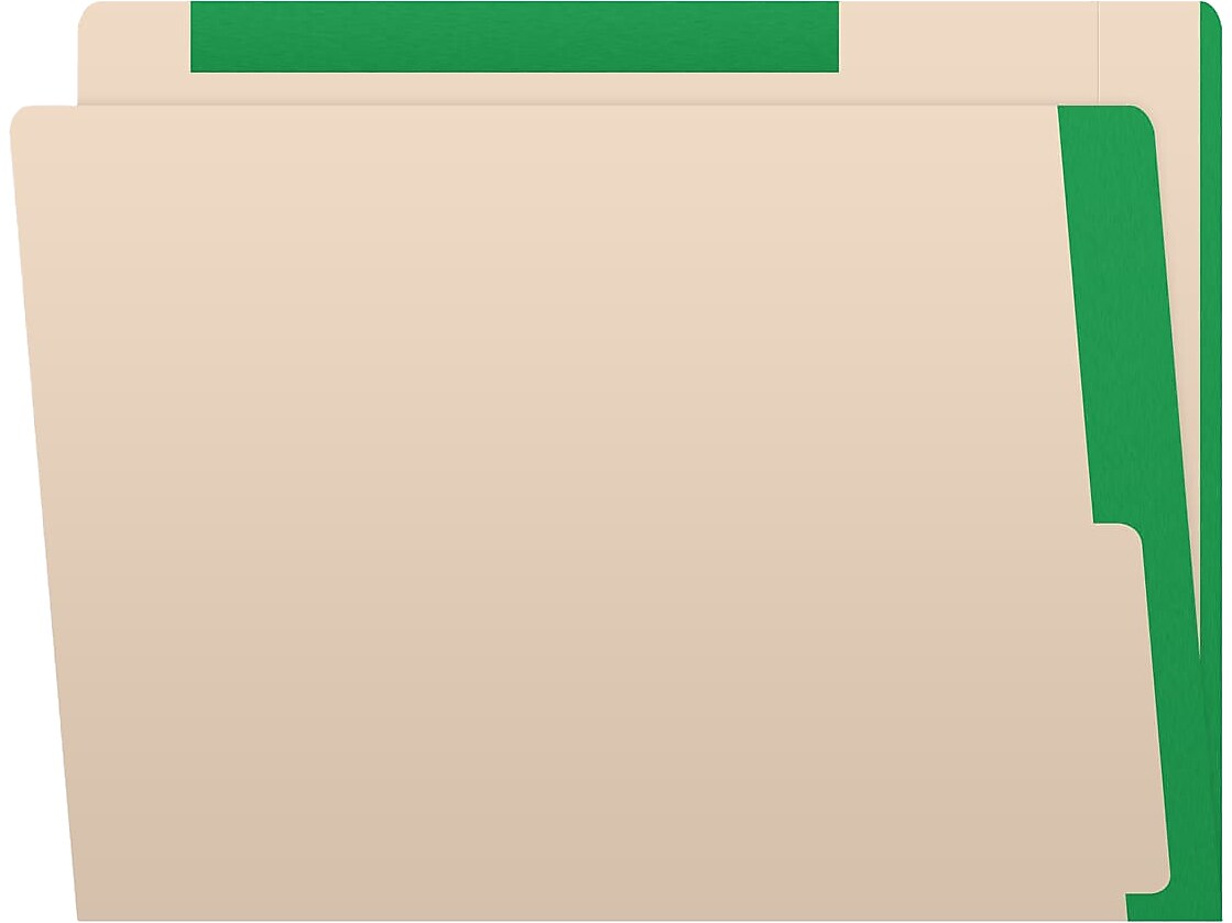 Medical Arts Press File Folder, Straight-Cut, Letter Size, Manila Stock, Manila/Dark Green, Reinforced Right Side, 50/Box
