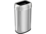 HLS Commercial Stainless Steel Trash Can with Open Lid, 16-Gallon, Silver (HLS16STV)