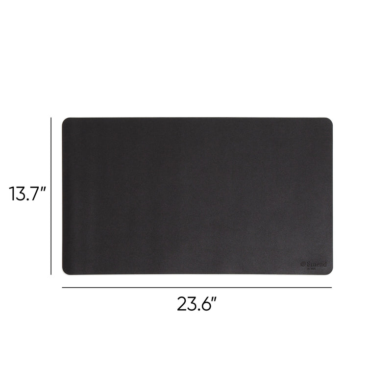 Smead Small Vegan Leather Anti-Slip Desk Pad, 23.6" x 13.7", Charcoal (SMD64838)