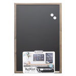BAZIC Products RUSTIQUE Wood Frame Magnetic Chalkboard, 20" x 30", Chalk Marker & Magnets (BAZ6081)