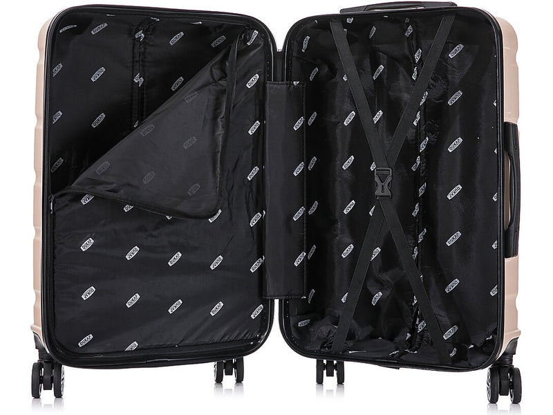 DUKAP Sense 20" Hardside Suitcase, 4-Wheeled Spinner, TSA Checkpoint Friendly, Champagne (DKSEN00S-CHA)
