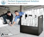 AdirOffice 50-Slot Mobile Roll File, 28.5"H x 30"W x 15.75"D, Black (626-BLK-KIT1)