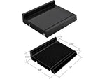 Azar 2.63" x 12" Pegboard 8-Compartment Cosmetic Tray, Black, 2/Pack (225830-8COMP-BLK-2PK)