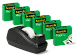 Scotch Magic Invisible Tape with Dispenser, 3/4" x 27.77 yds., 1" Core, 6 Rolls/Pack (810C40BK)
