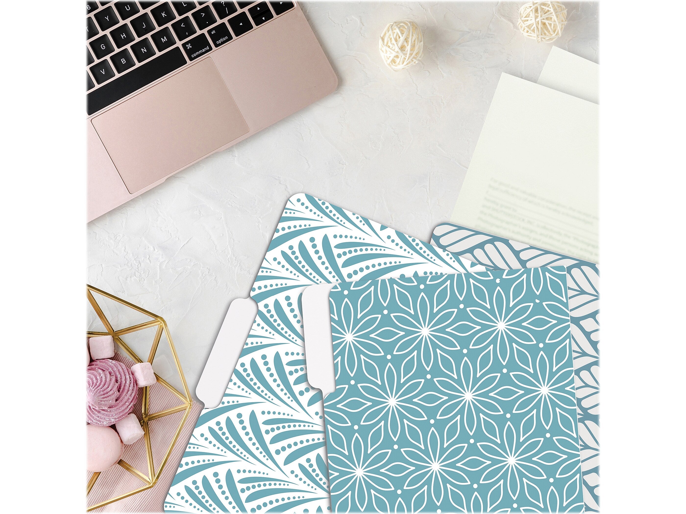 Better Office Soft Hue Floral Heavyweight File Folders, 1/3-Cut Tab, Letter Size, Assorted Colors, 12/Pack (80017-12PK)