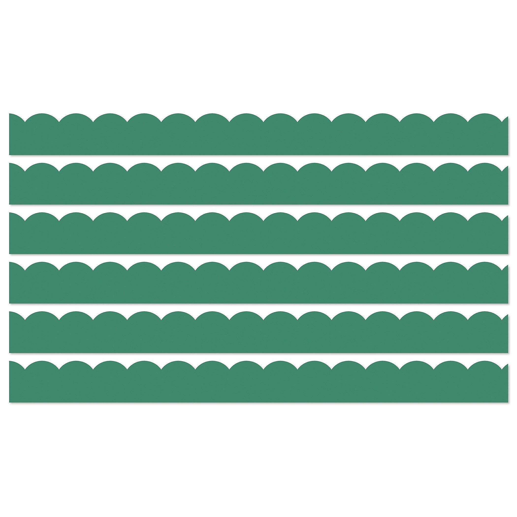 Carson Dellosa Education Grow Together Scalloped Borders, 3"x 3', Jade Green, 6/Bundle (CD-108489-6)