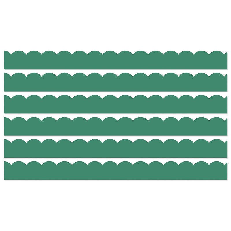 Carson Dellosa Education Grow Together Scalloped Borders, 3"x 3', Jade Green, 6/Bundle (CD-108489-6)