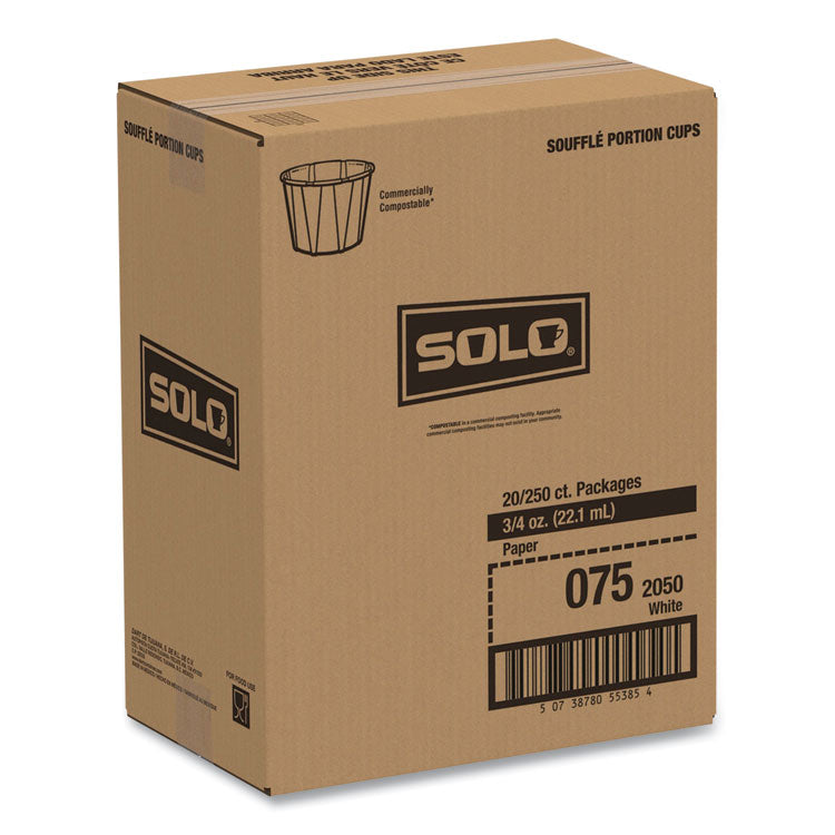 Paper Portion Cups, 0.75 oz, White, 250/Bag, 20 Bags/Carton