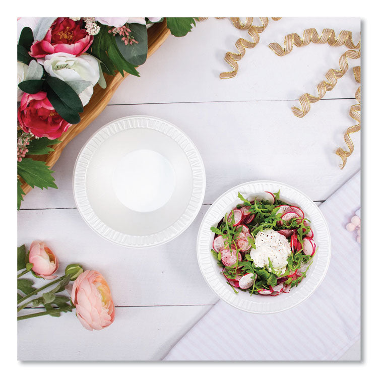 Quiet Classic Laminated Foam Dinnerware Bowls, 10 To 12 Oz, White, 125/pack, 8 Packs/carton
