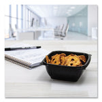 PresentaBowls Pro Black Square Bowls, 12 oz, 5 x 5 x 2, Black, Plastic, 63/Bag, 8 Bags/Carton