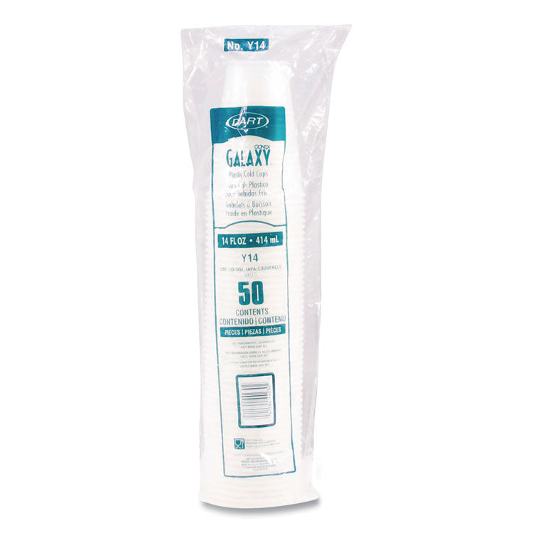 High-Impact Polystyrene Cold Cups, 14 oz, Plastic, Translucent, 50/Sleeve. 20 Sleeves/Carton