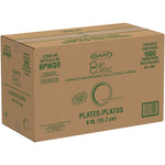 Mediumweight Foam Dinnerware, Plate, 6" dia, White, 125/Pack