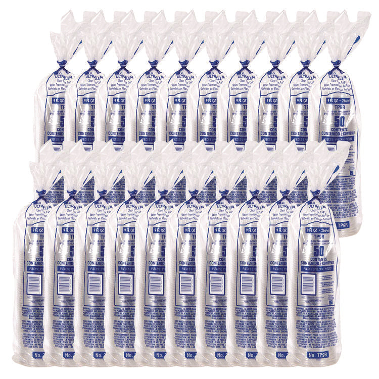 Ultra Clear PET Cups, Squat, 9 oz, Plastic, 50/Bag, 20 Bags/Carton