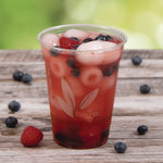 Bare Eco-Forward RPET Cold Cups, 16 oz to 18 oz, Plastic, Leaf Design, Clear, 50/Pack, 20 Packs/Carton