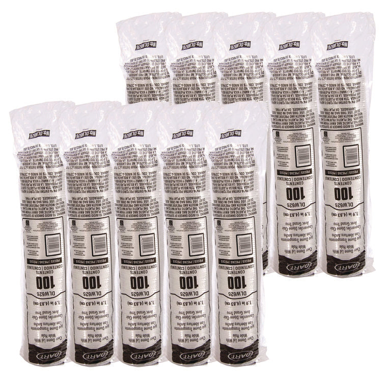 Open-Top Dome Lid, With 1.9" dia Hole, Fits 16 oz to 24 oz Cold Cups, Plastic, Clear, 1,000/Carton