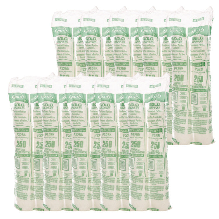 Polystyrene Portion Cups, 3.25 oz, Plastic, Translucent, 250/Bag, 10 Bags/Carton