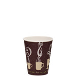 Thermoguard Insulated Paper Hot Cups, 8 oz, Steam Print Design, 1,000/Carton