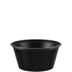 Polystyrene Portion Cups, 3.25 oz, Plastic, Black, 250/Bag, 10 Bags/Carton