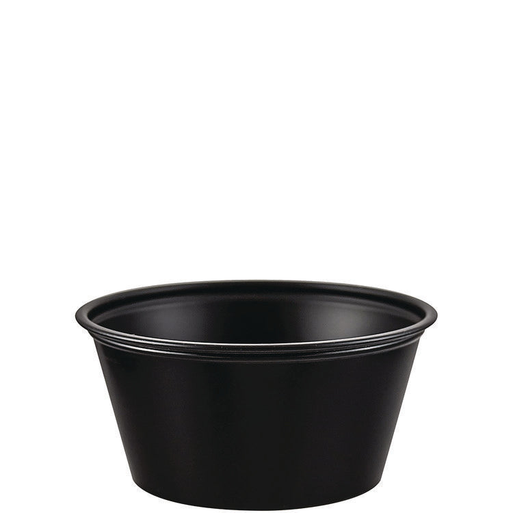 Polystyrene Portion Cups, 3.25 oz, Plastic, Black, 250/Bag, 10 Bags/Carton