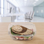 ClearPac SafeSeal rPET Tamper-Resistant Container, ProPlanet Seal, Flat Lid, 24 oz, Clear, 100/Bag, 2 Bags/Carton