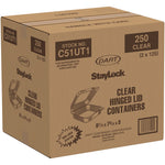 StayLock Clear Hinged Lid Containers, 7.8 x 8.3 x 3, Clear, Plastic, 125/Bag, 2 Bags/Carton