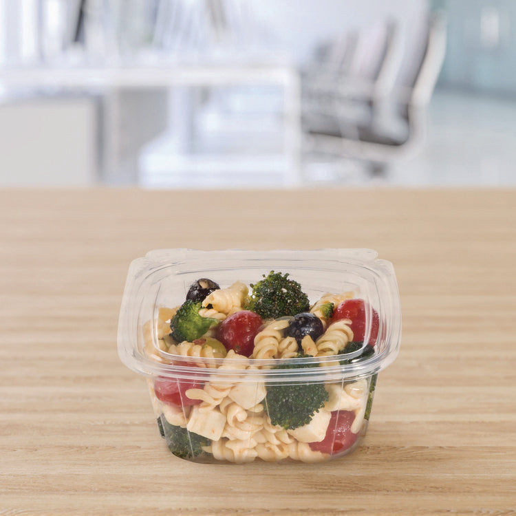 ClearPac SafeSeal Tamper-Resistant/Evident Containers, Flat Lid, 16 oz, Clear, Plastic, 100/Bag, 2 Bags/Carton