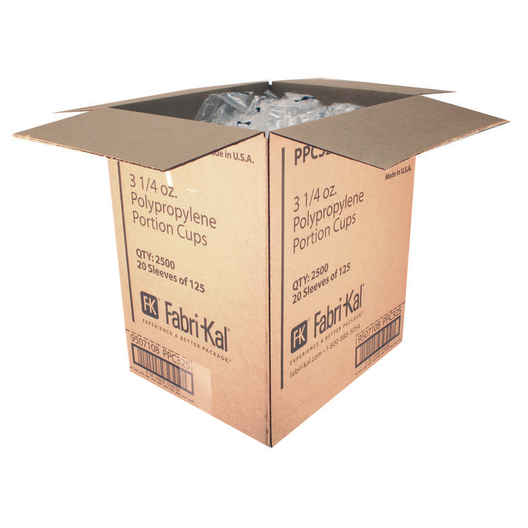 Portion Cups, 3.25 oz, Plastic, Clear, 2,500/Carton