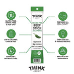 Jalapeno 100% Grass-Fed Beef Sticks, 1 oz Individually Wrapped Sticks, 20/Carton