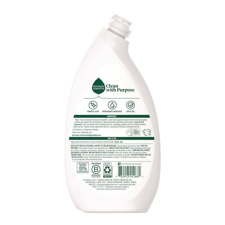Toilet Bowl Cleaner, Fresh Mint Scent, 24 oz Bottle