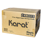 Ripple Hot Cups, 12 oz, Paper, Kraft/White, 500/Carton